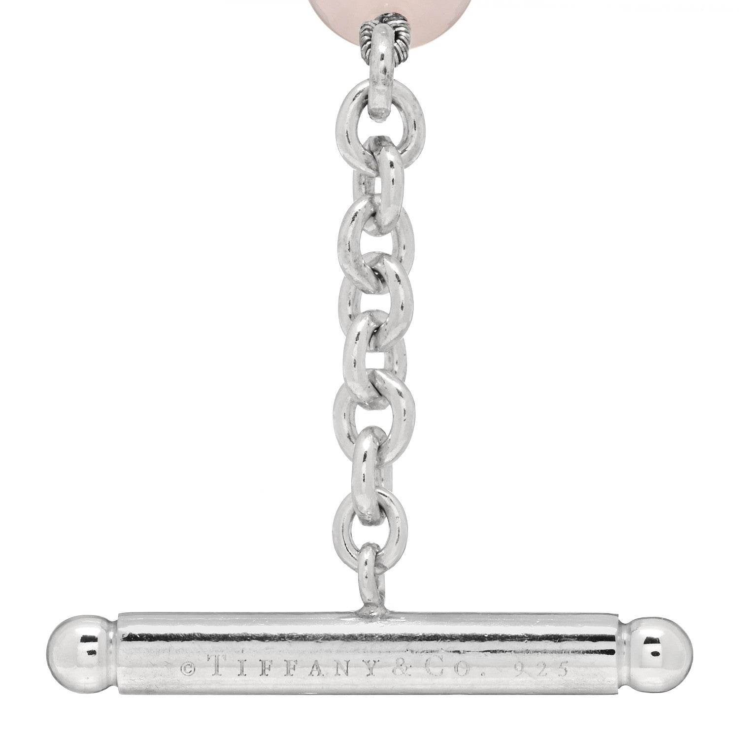 Tiffany Sterling Silver Rose Quartz Bead Toggle Bracelet 3 of 3