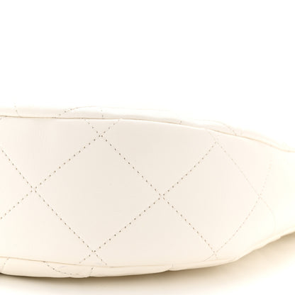 Chanel Lambskin Chain Rows Quilted Chain Hobo White 10 of 10