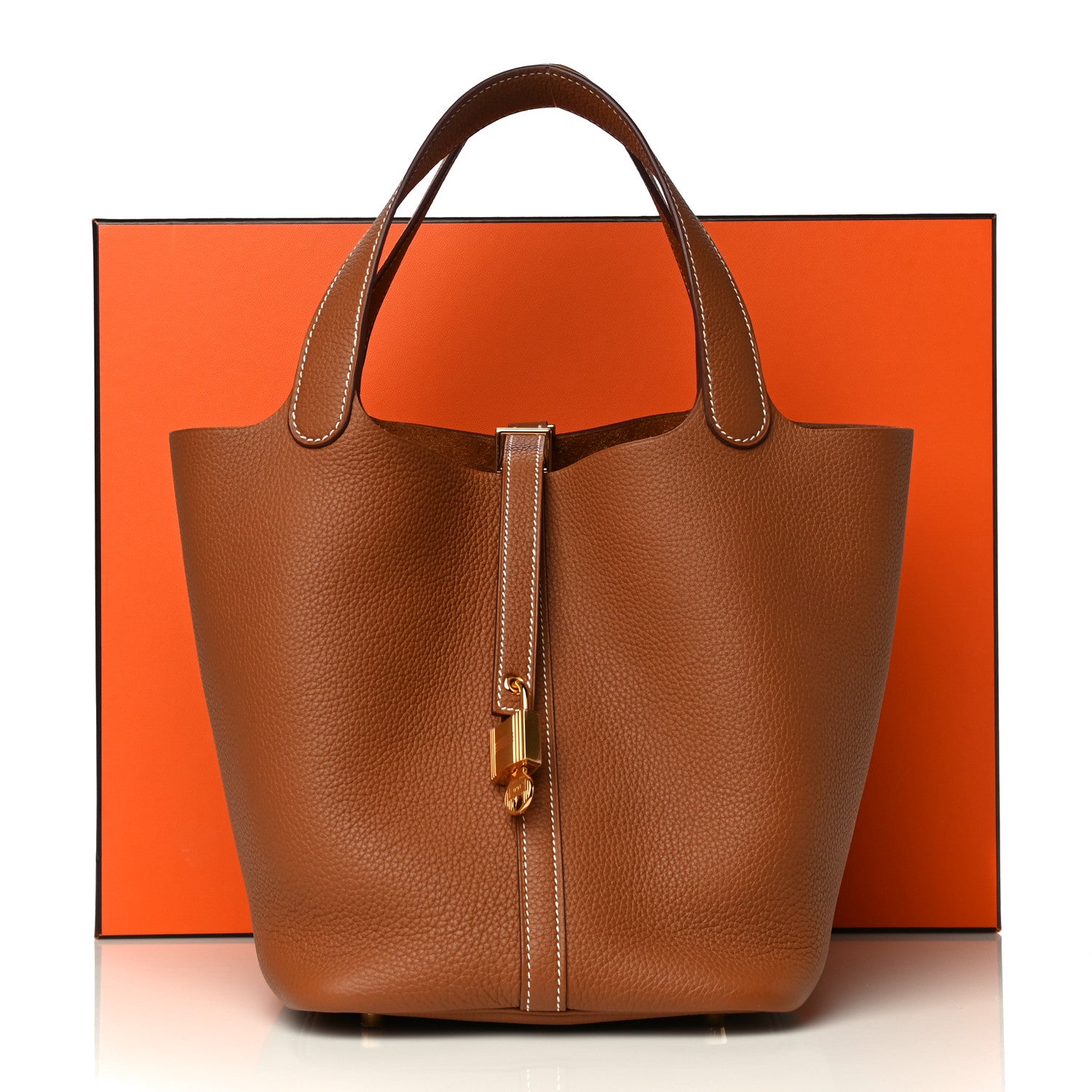 Hermes Taurillon Clemence Picotin Lock 22 MM Gold 10 of 10