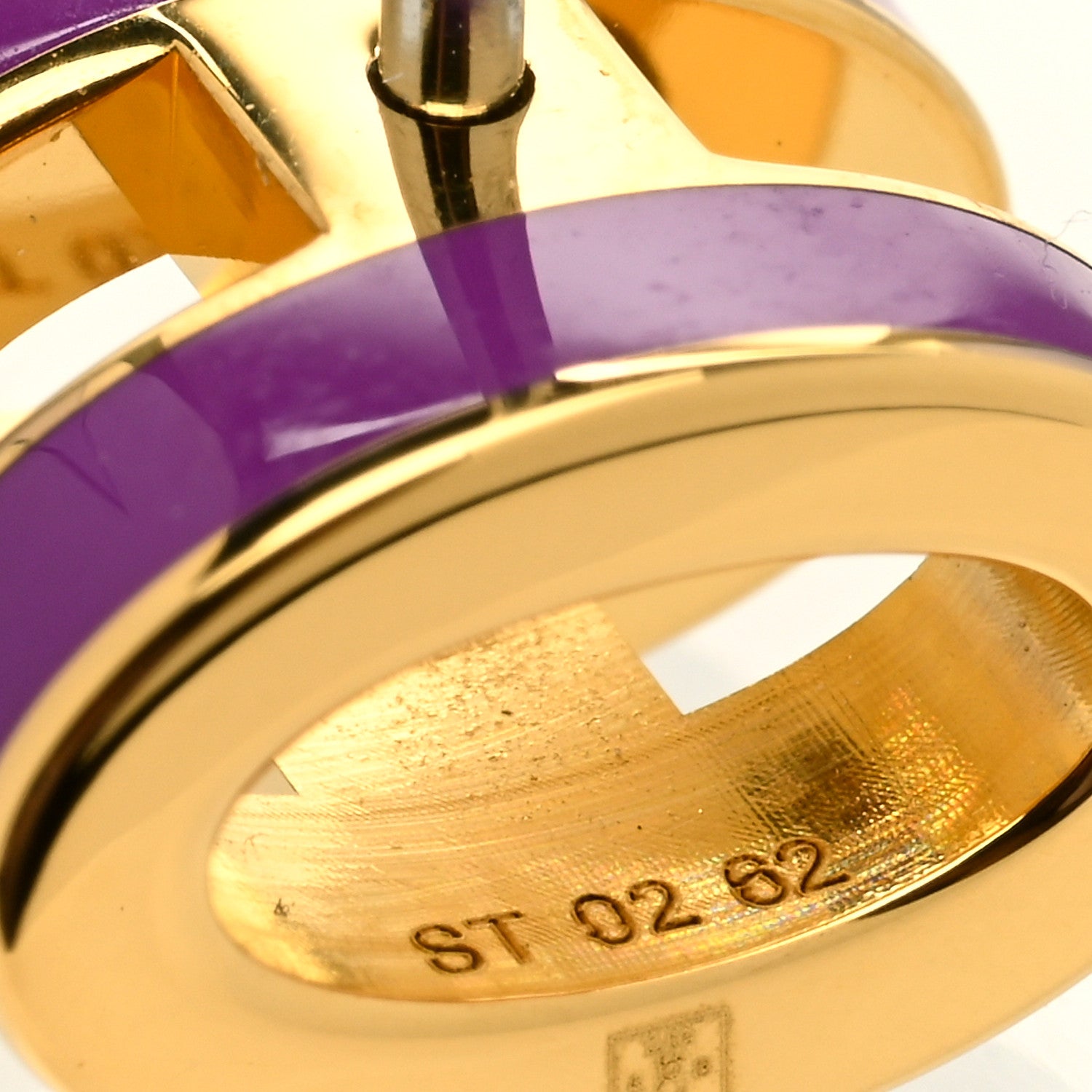 Hermes Gold Lacquered Mini Pop H Earrings Anemone 5 of 5