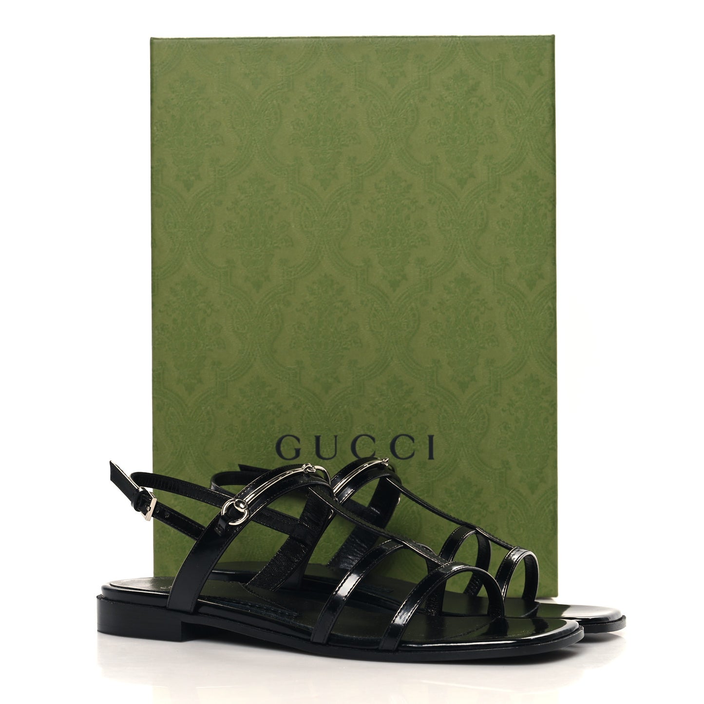 Calfskin Horsebit Divine Slingback Sandals 37 Black