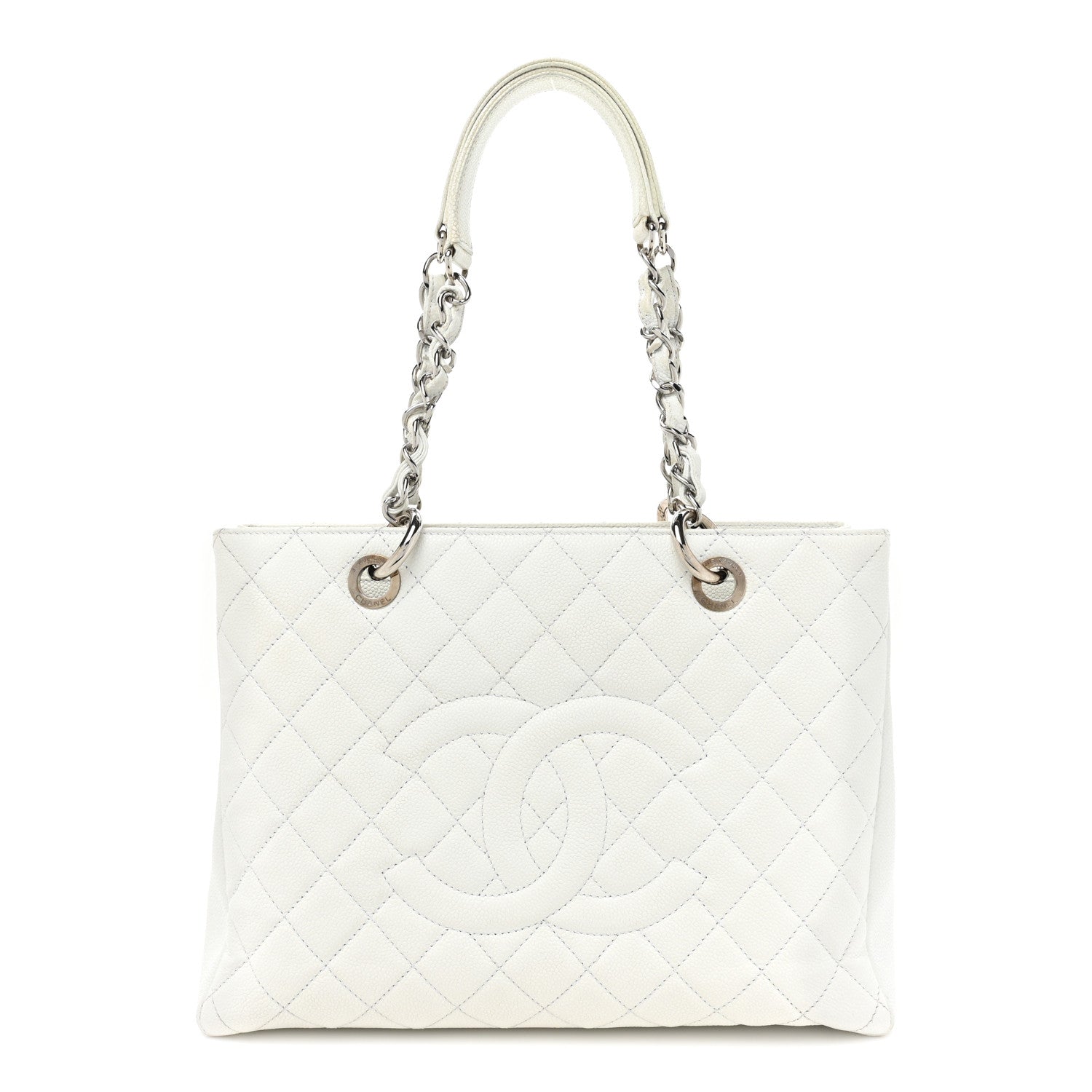 Chanel Caviar Quilted Grand Shopping Tote GST White 1 of 18