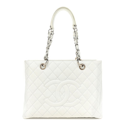Chanel Caviar Quilted Grand Shopping Tote GST White 1 of 18