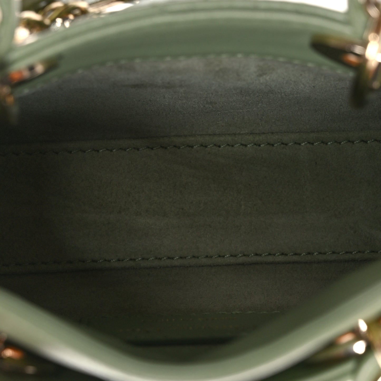 Lambskin Cannage Micro Lady Dior Green