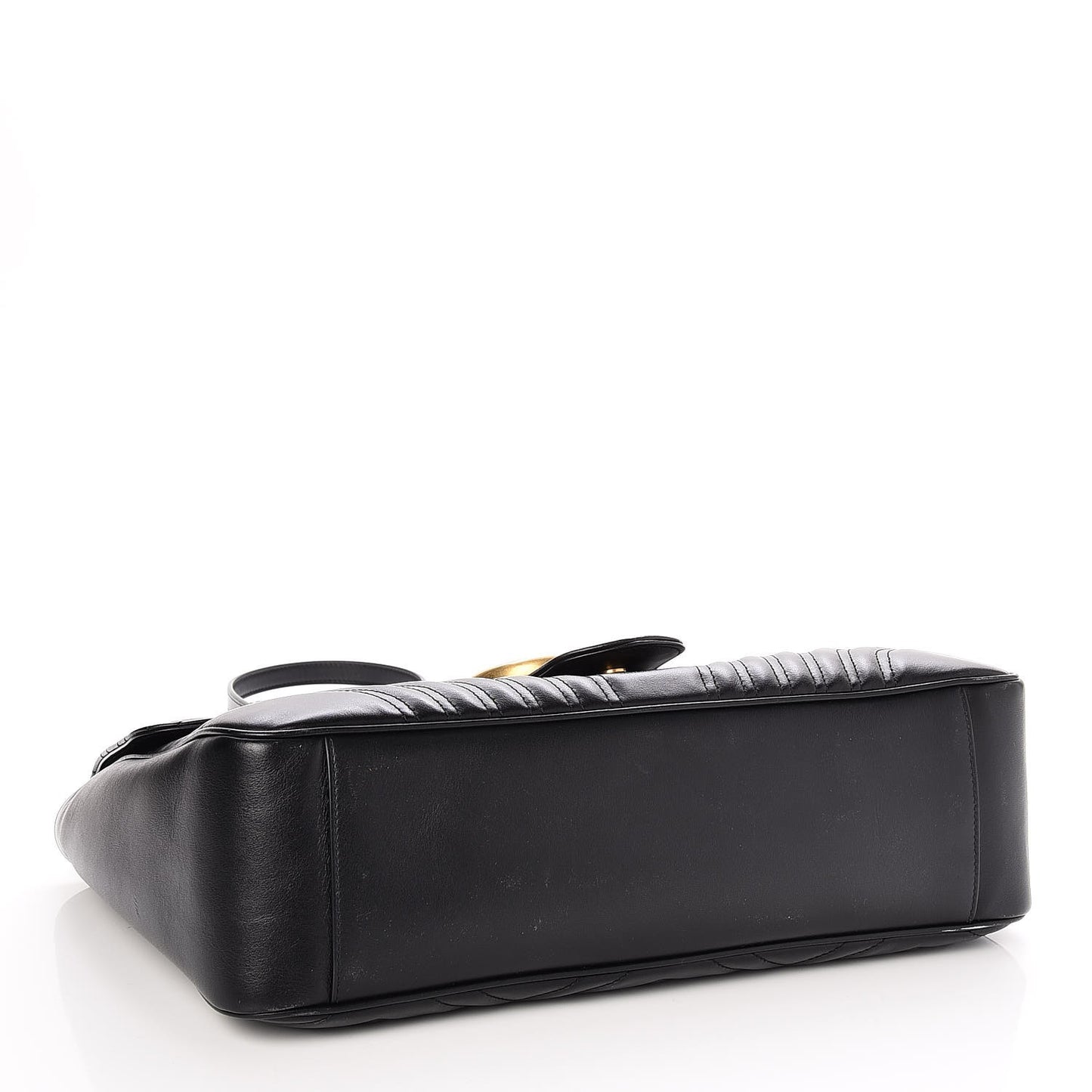 Calfskin Matelasse Large GG Marmont Shoulder Bag Black