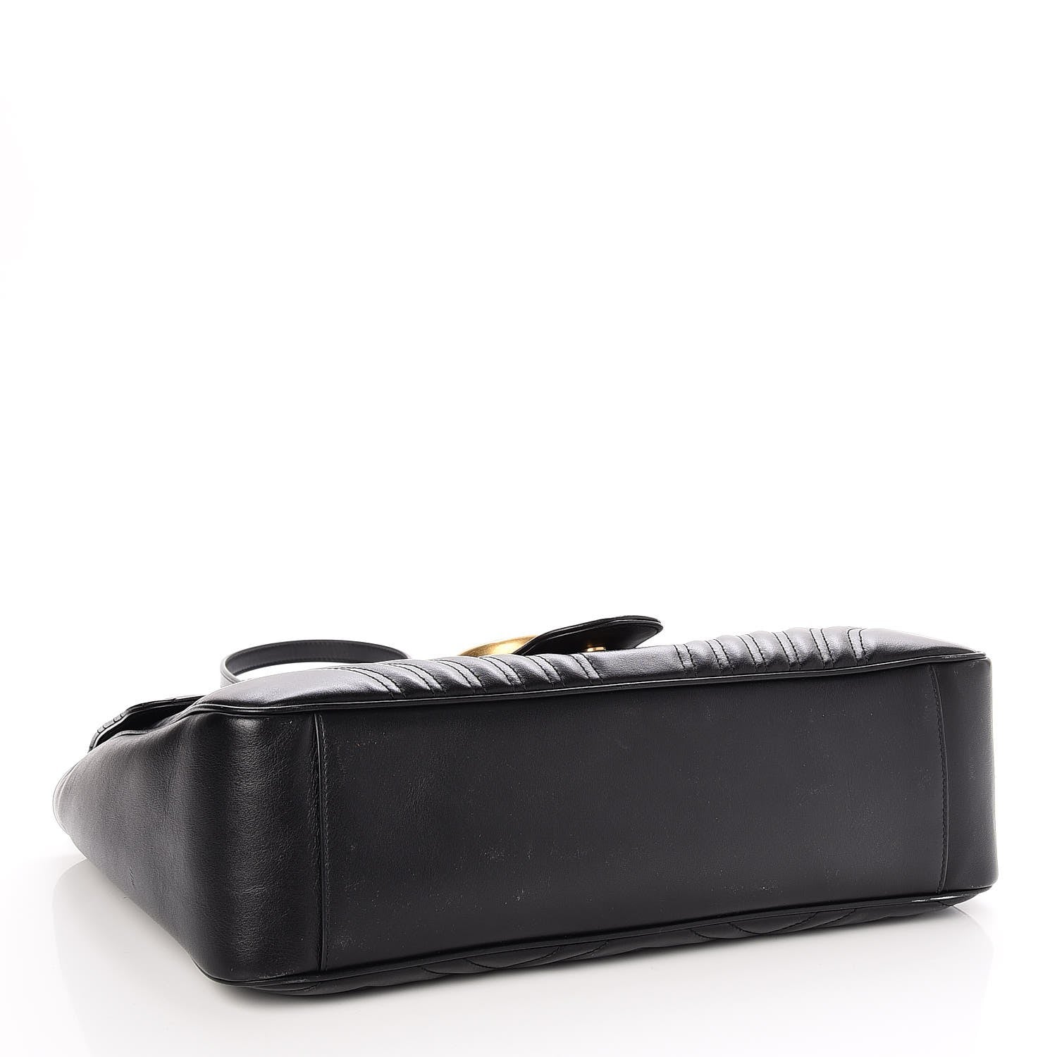 Gucci Calfskin Matelasse Large GG Marmont Shoulder Bag Black 4 of 7