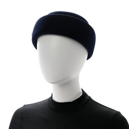 Hermes Rabbit Felt Foudre Pillbox Hat 58 Marine 2 of 8