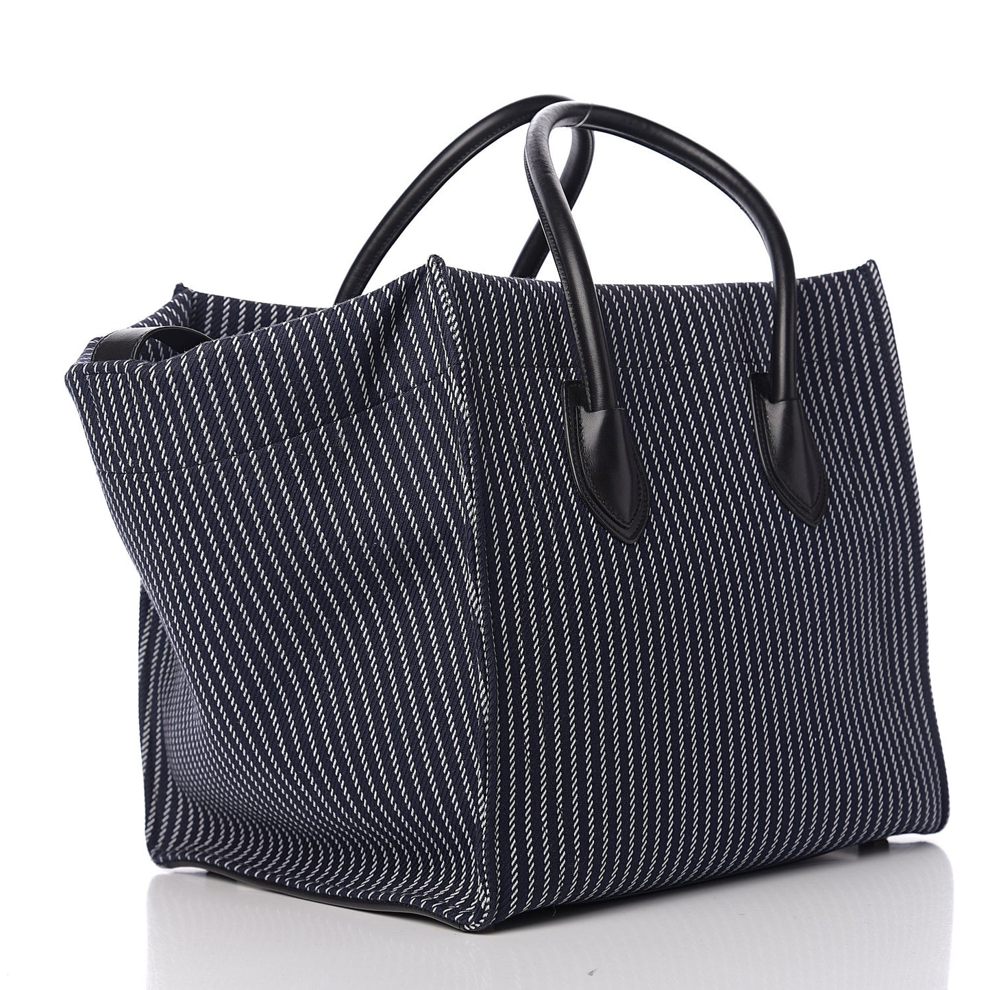 Cotton Canvas Striped Medium Phantom Luggage Navy White