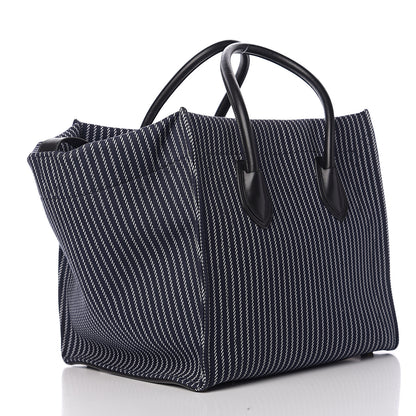 Celine Cotton Canvas Striped Medium Phantom Luggage Navy White 2 of 8