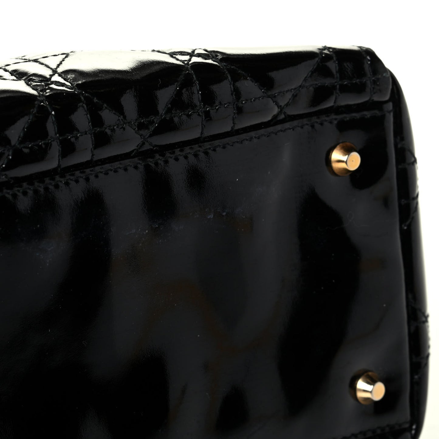 Patent Cannage Medium Lady Dior Black