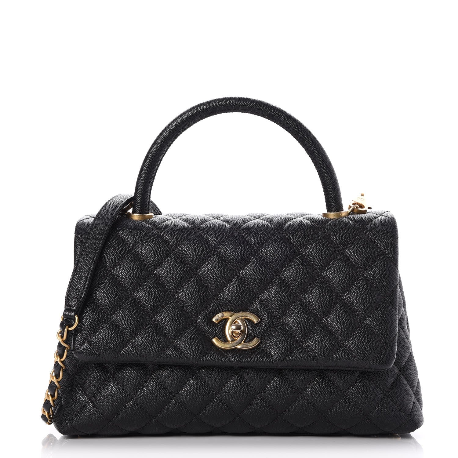 Chanel Caviar Quilted Small Coco Handle Flap Black 1 of 8
