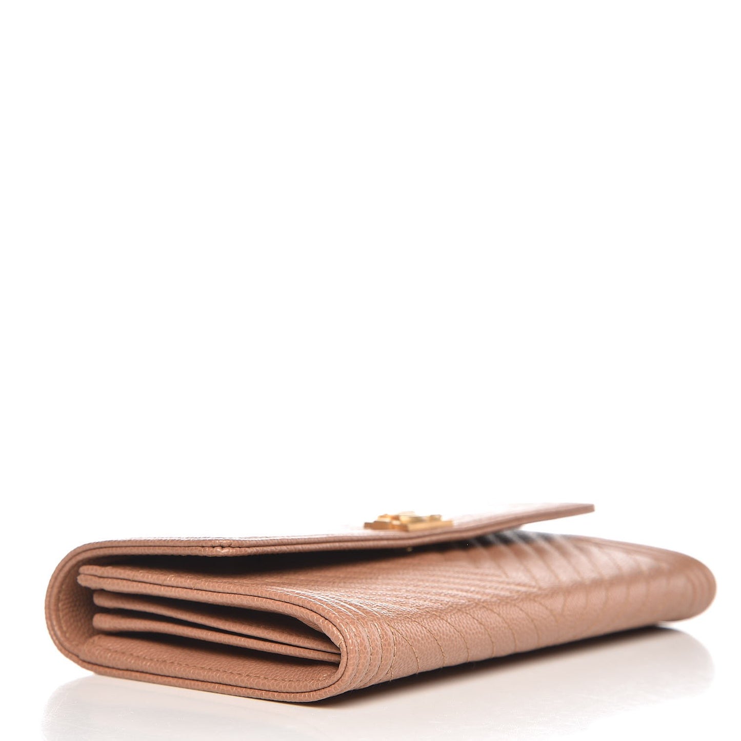 Caviar Chevron Quilted Boy Flap Wallet Dark Beige