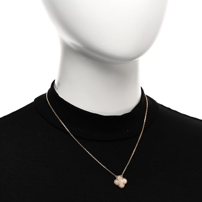 Van Cleef & Arpels 18K Rose Gold Gray Mother of Pearl Vintage Alhambra Pendant Necklace 2 of 5