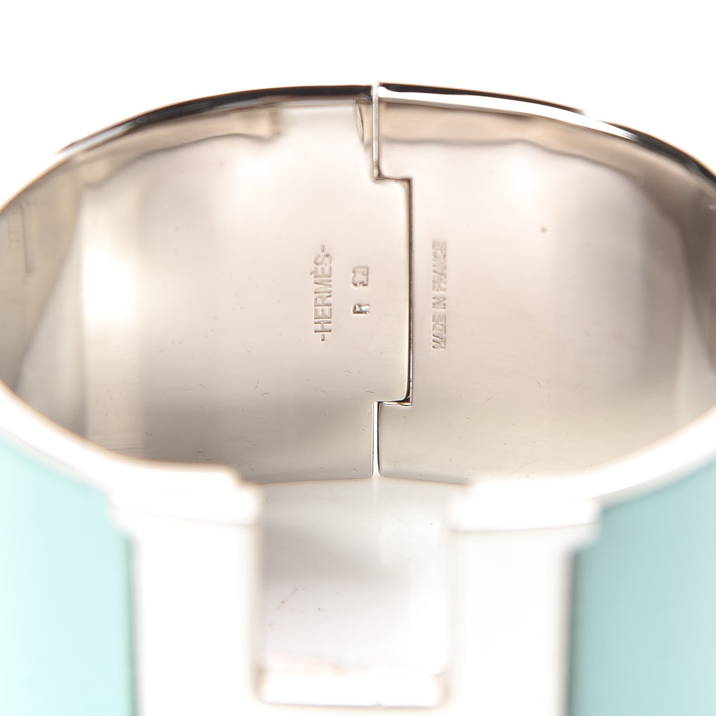 Enamel Extra Wide Clic Clac H Bracelet GM Lagon Blanc