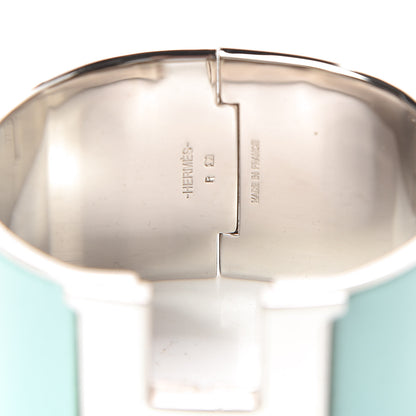Hermes Enamel Extra Wide Clic Clac H Bracelet GM Lagon Blanc 4 of 4