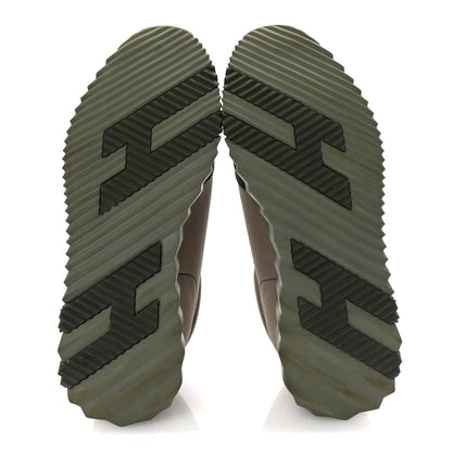 Hermes Technical Jersey Goatskin Suede Goatskin Bouncing Sneakers 39 Vert Toundra Vert Foret 6 of 9