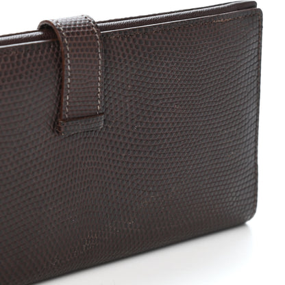 Hermes Lizard Bearn Gusset Wallet Havane 4 of 5
