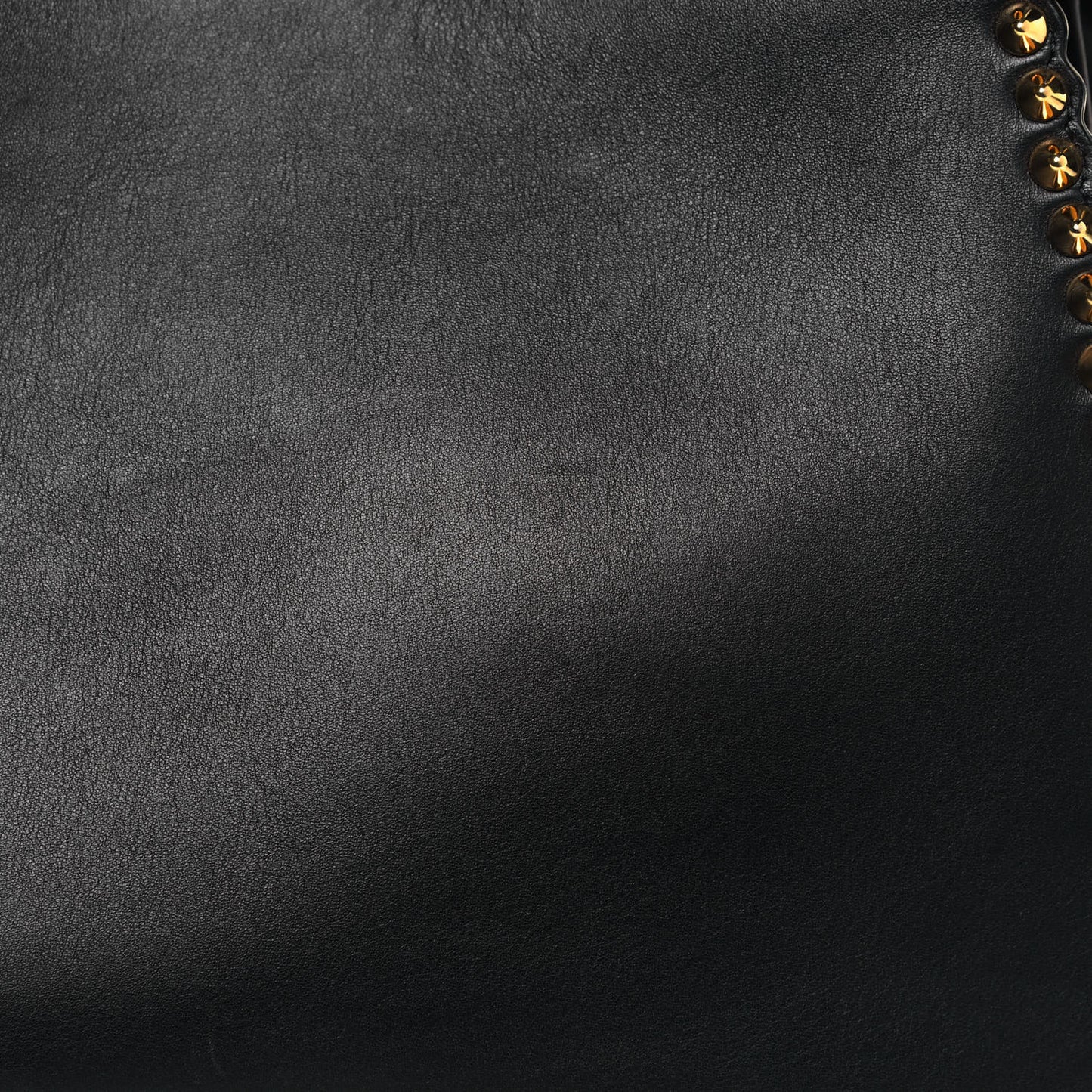 Vitello Seta Shiny Nappa Scalloped Studded Medium Peekaboo Iconic Satchel Black