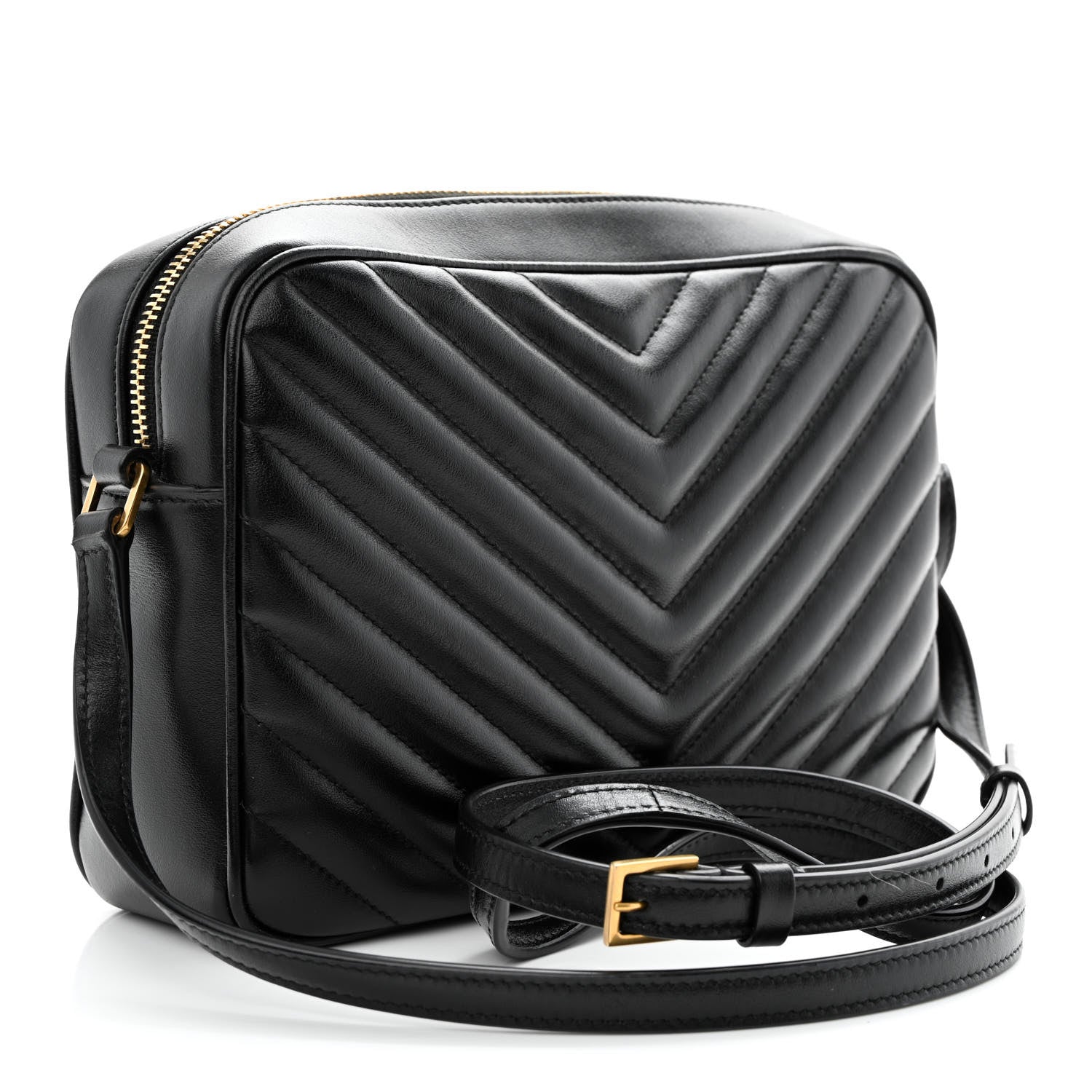 Saint Laurent Calfskin Matelasse Monogram Lou Camera Bag Black 3 of 10
