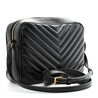 Saint Laurent Calfskin Matelasse Monogram Lou Camera Bag Black 3 of 10