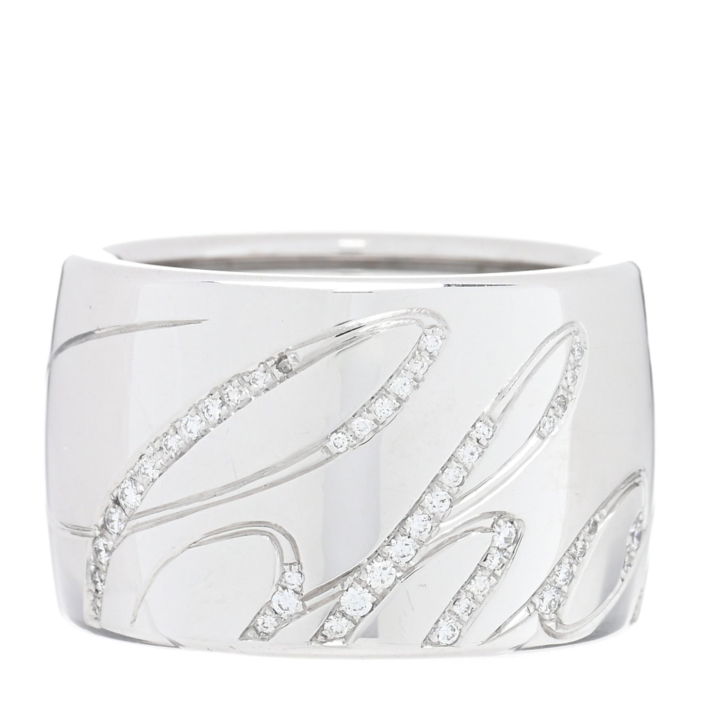 18K White Gold Chopardissimo Diamonds Spinning Ring 52 6