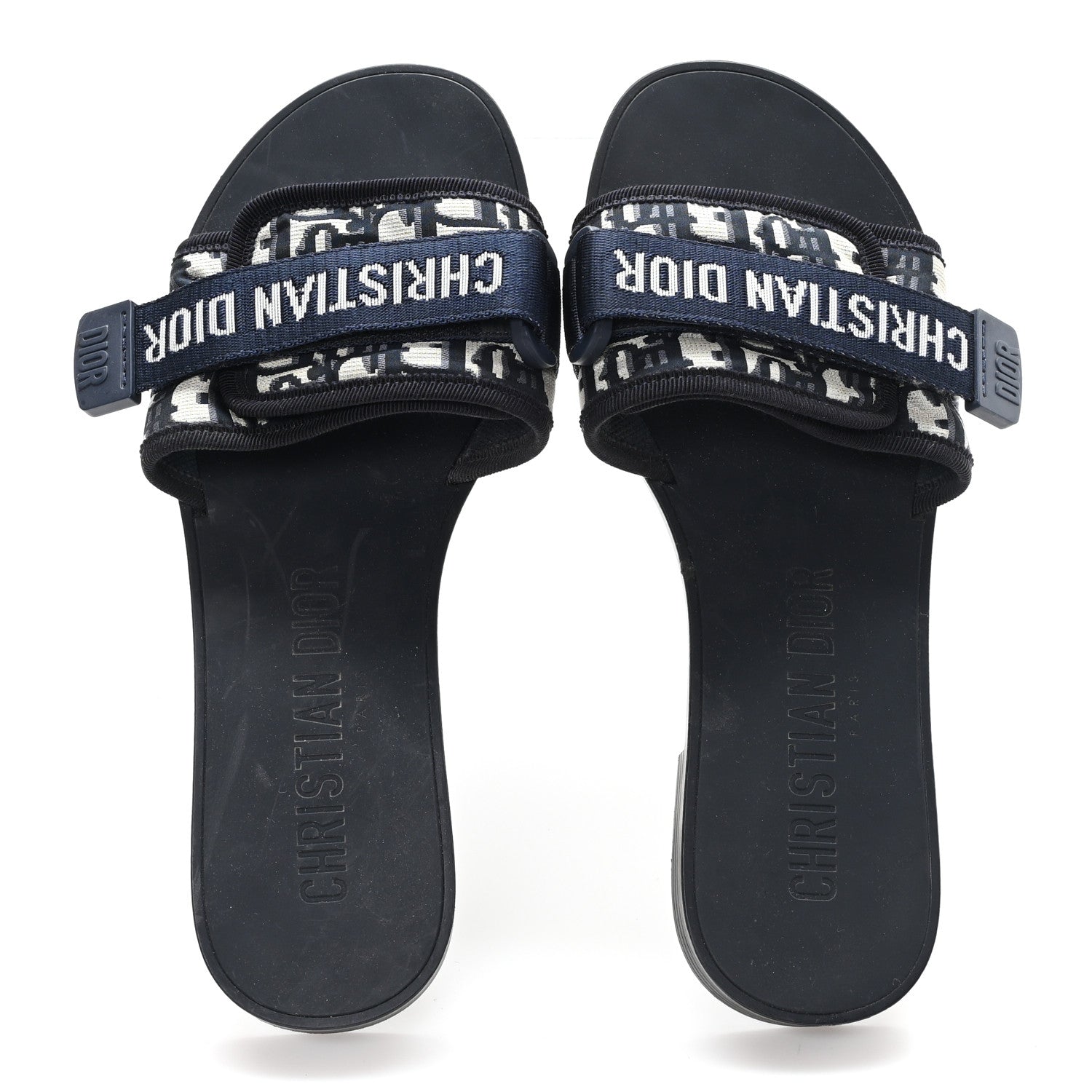 Christian Dior Nylon Oblique Dio(r)evolution Slide Sandals 38 Deep