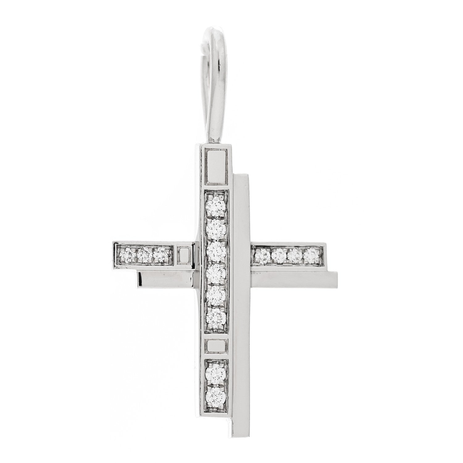 Harry Winston Platinum Diamond Traffic Cross Pendant 1 of 4