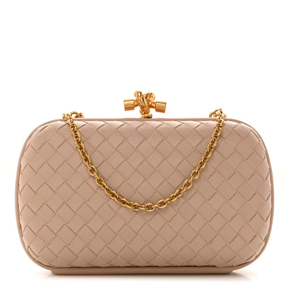 Bottega Veneta Nappa Intrecciato Chain Knot Clutch Mink 1 of 9
