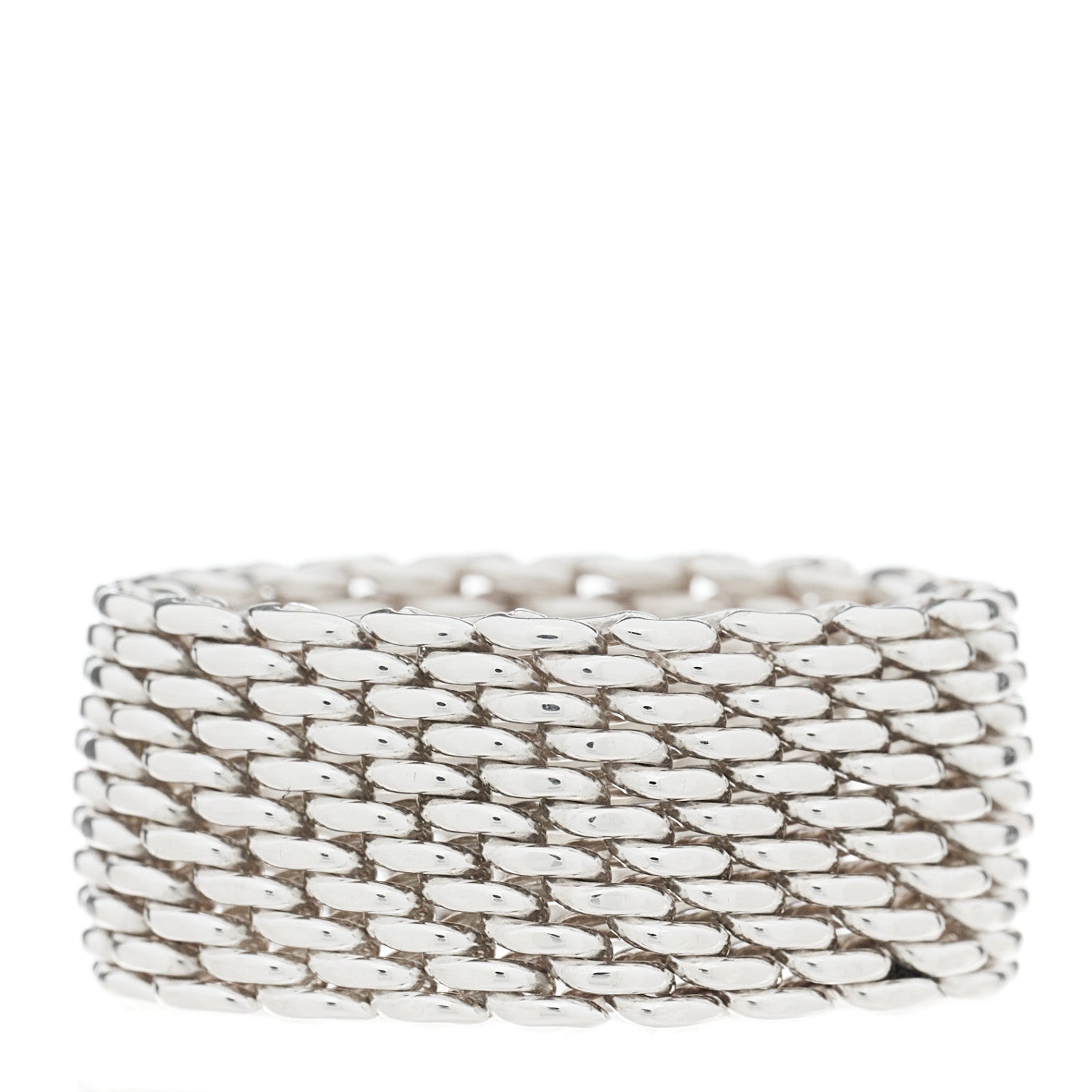 Tiffany Sterling Silver Somerset Mesh Ring 52 6 1 of 4