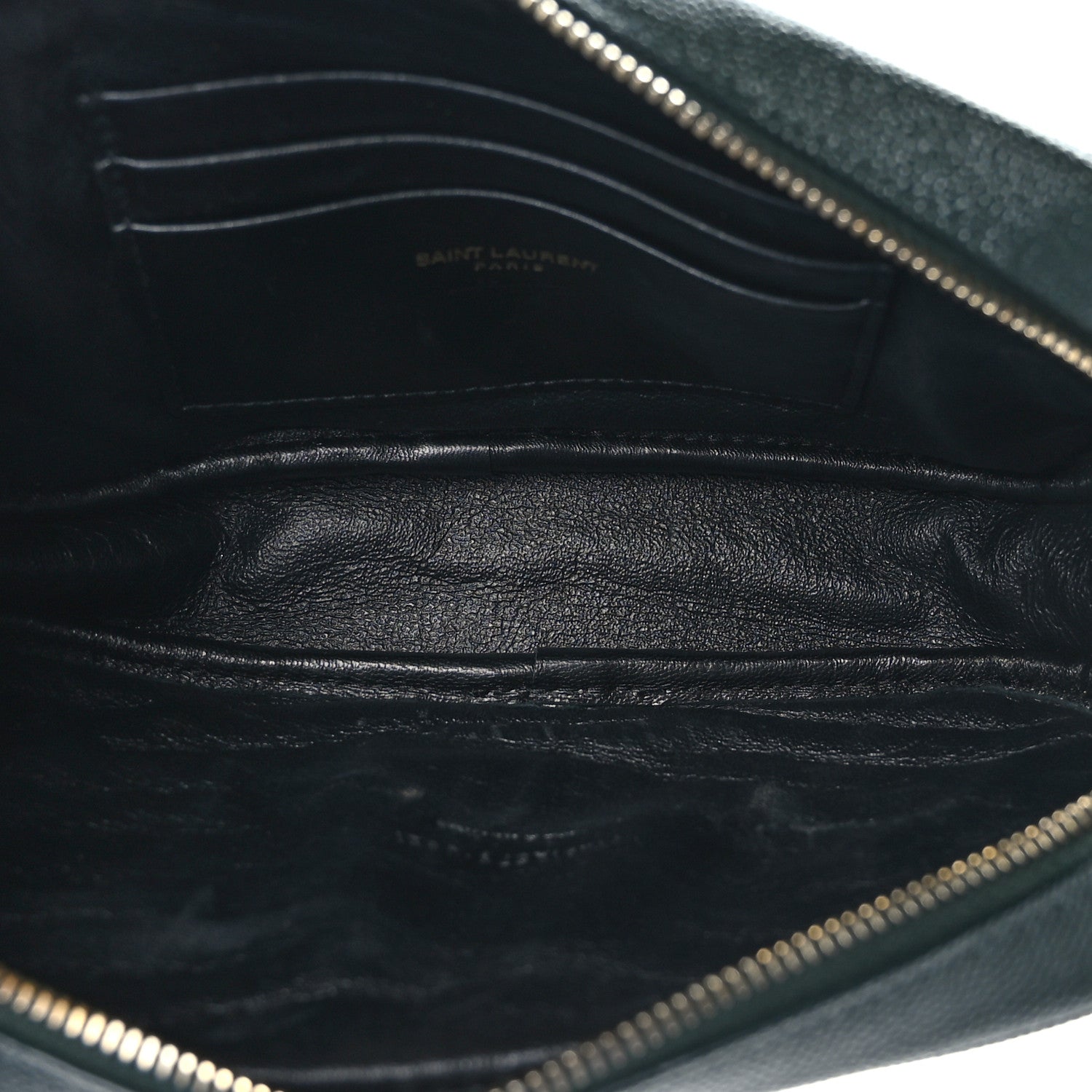Saint Laurent Grain De Poudre Matelasse Monogram Mini Lou Camera Bag New Vert Fonce 5 of 9