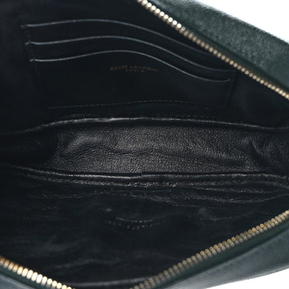 Saint Laurent Grain De Poudre Matelasse Monogram Mini Lou Camera Bag New Vert Fonce 5 of 9
