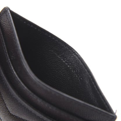 Saint Laurent Grain De Poudre Matelasse Chevron Monogram Credit Card Case Black 6 of 6