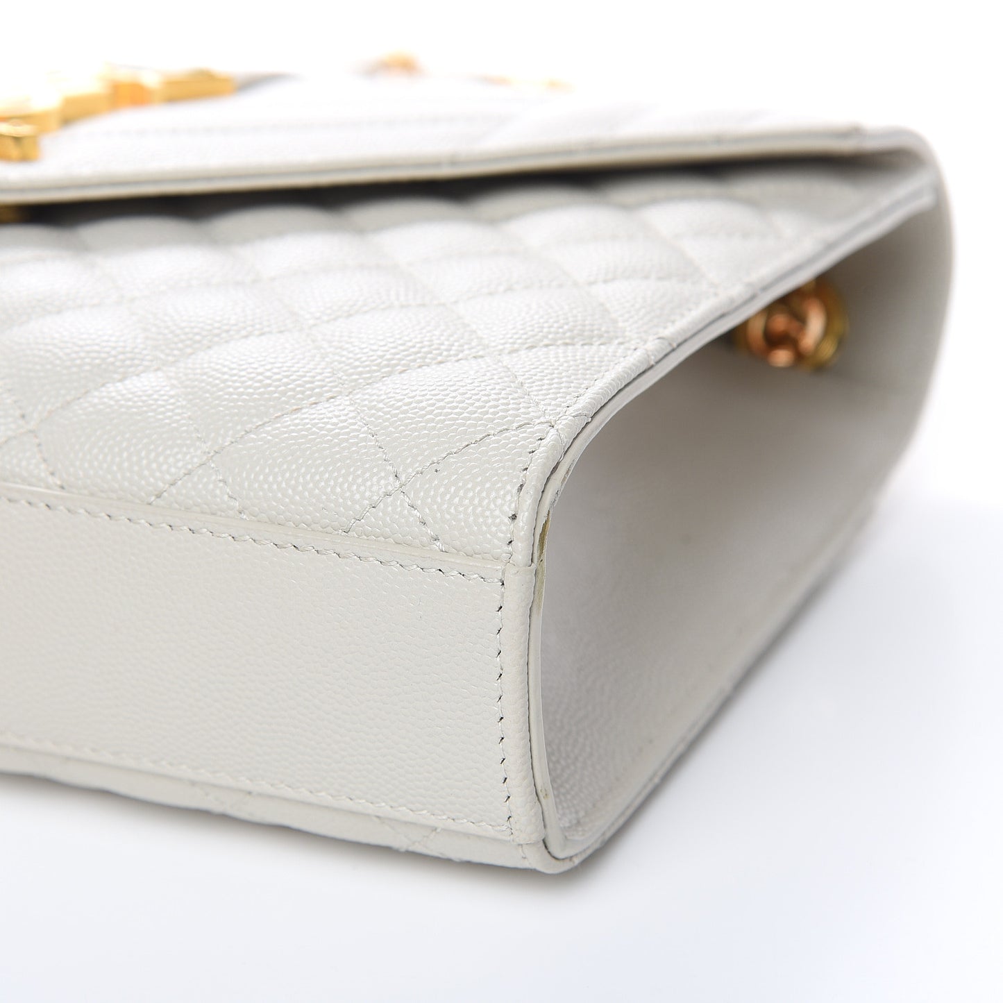 Grain De Poudre Textured Mixed Matelasse Medium Triquilt Monogram Satchel Porcellana