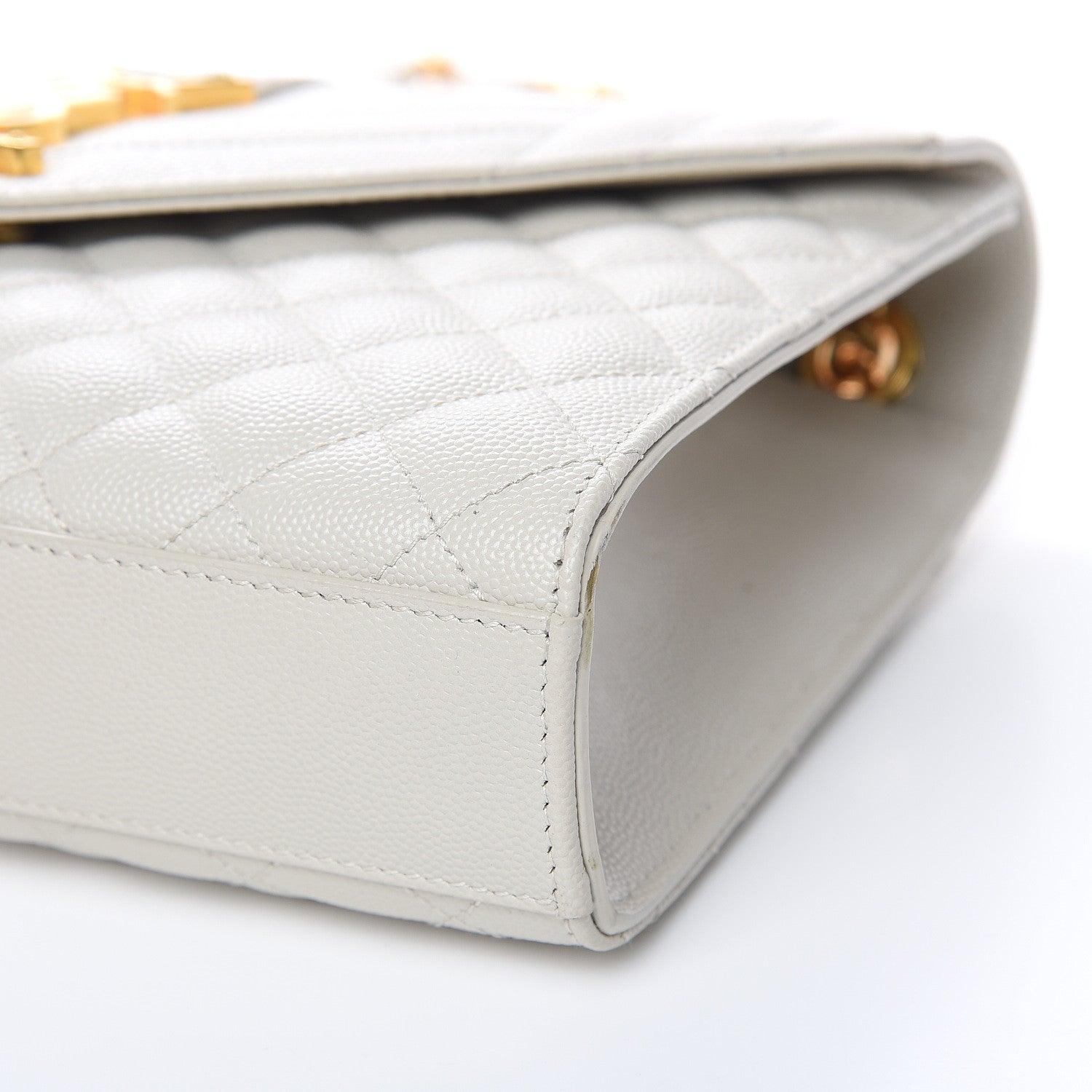 Saint Laurent Grain De Poudre Textured Mixed Matelasse Medium Triquilt Monogram Satchel Porcellana 9 of 14