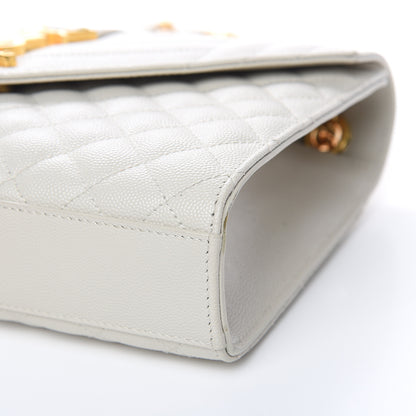Saint Laurent Grain De Poudre Textured Mixed Matelasse Medium Triquilt Monogram Satchel Porcellana 9 of 14