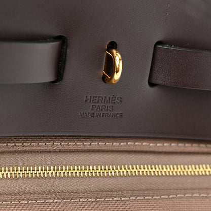 Hermes Vache Hunter Toile Herbag Zip Retourne 31 PM  Etoupe Ebene 7 of 11