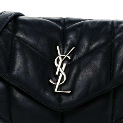 Saint Laurent Lambskin Quilted Toy Loulou Puffer Monogram Chain Satchel Black 9 of 11