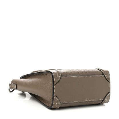 Celine Drummed Calfskin Nano Luggage Souris 4 of 12