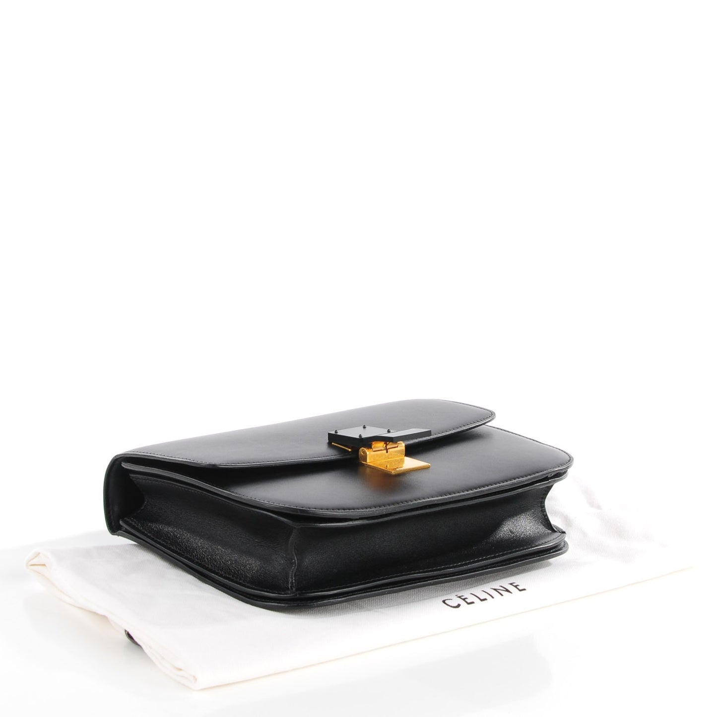 Box Calfskin Medium Classic Box Flap Bag Black