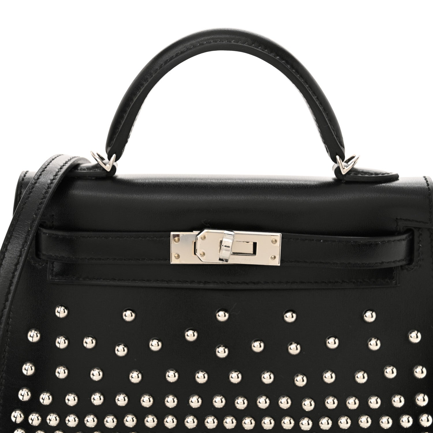 Hermes Box Studded Clouté Mini Kelly Sellier 20 Black 8 of 11