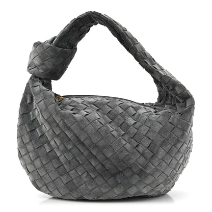 Bottega Veneta BOTTEGA VENETA Suede Calfskin Intrecciato Teen Jodie Hobo Thunder 1 of 10