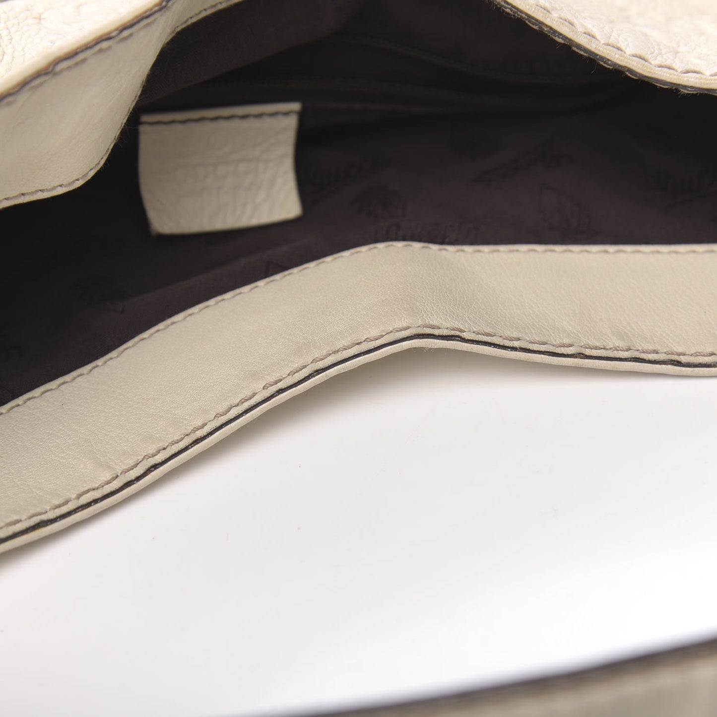 Guccissima Large New Ladies Web Hobo Off White