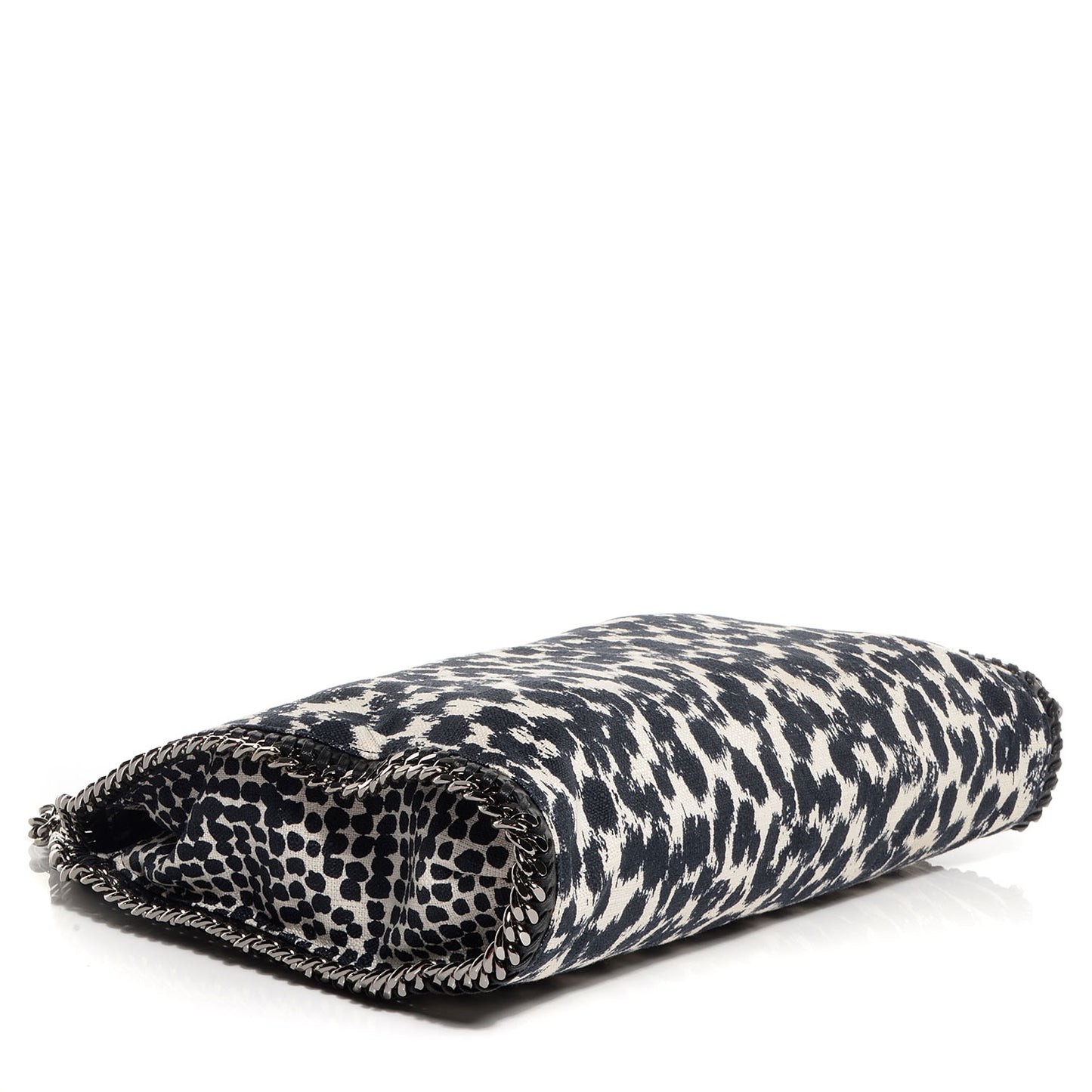 Linen Leopard Small Falabella Tote Navy