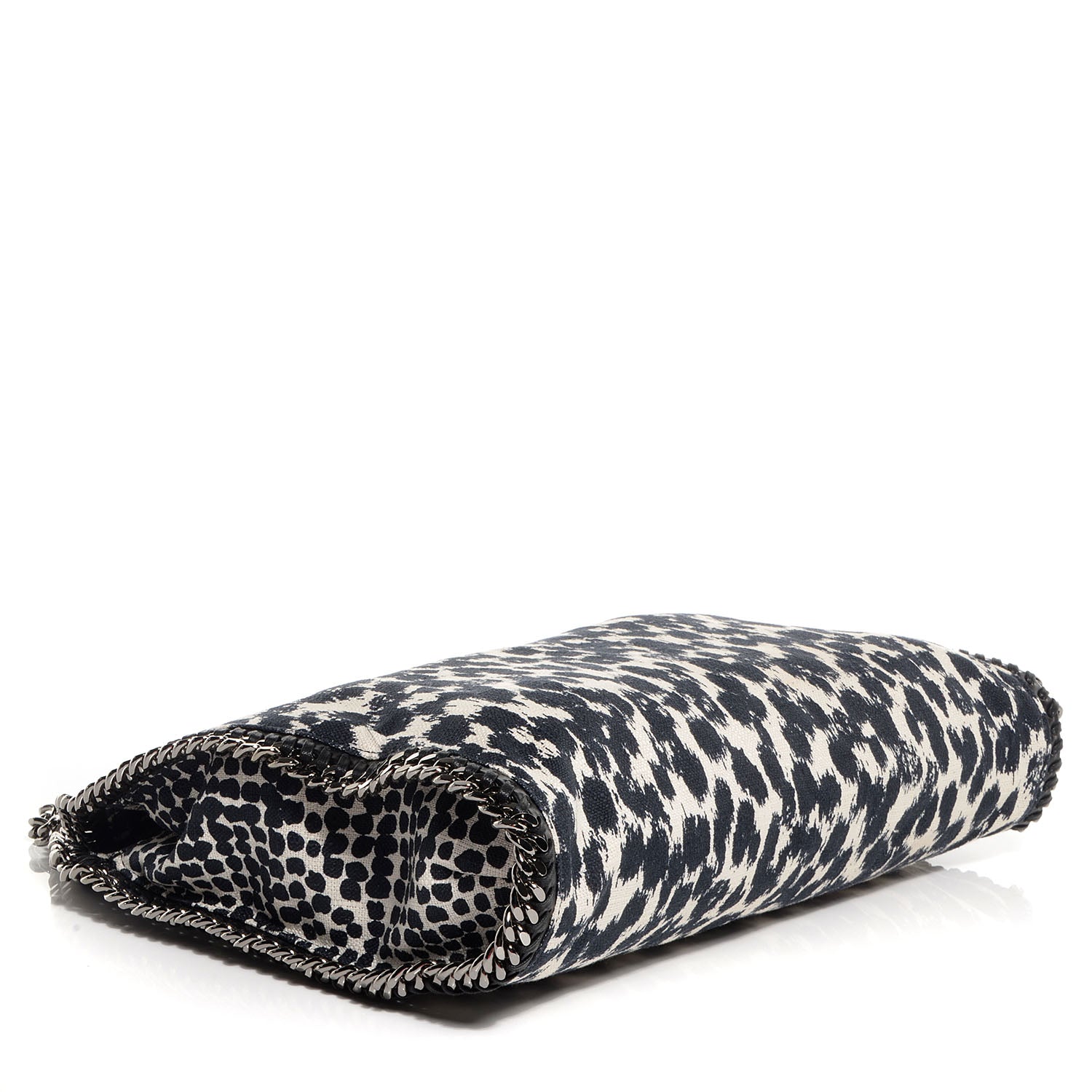 Stella McCartney Linen Leopard Small Falabella Tote Navy 4 of 8