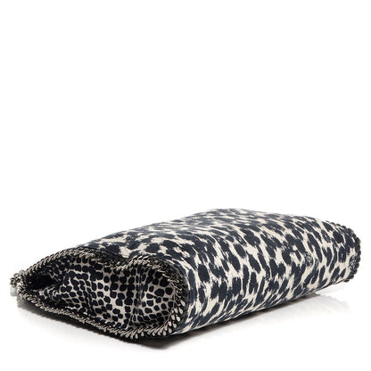 Stella McCartney Linen Leopard Small Falabella Tote Navy 4 of 8