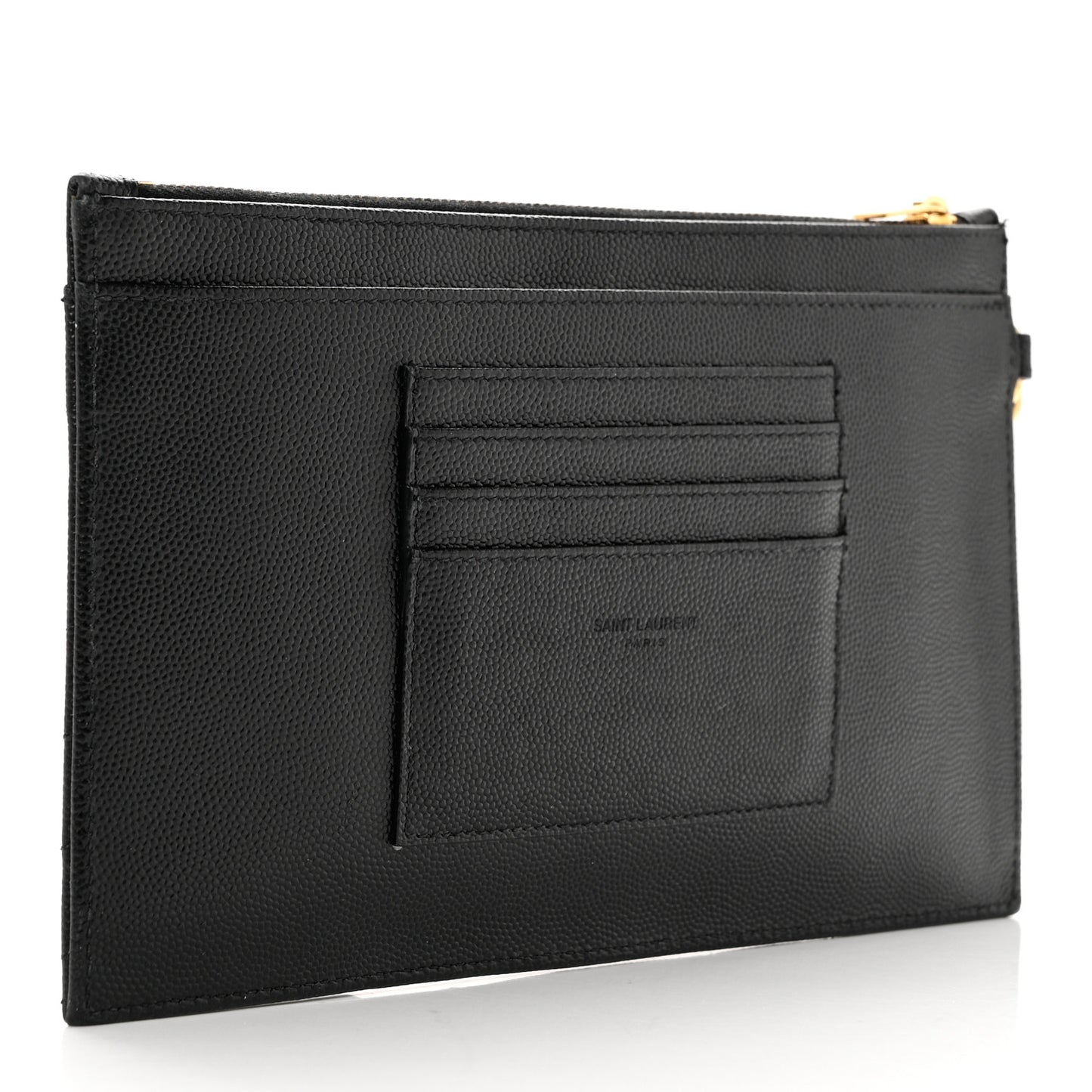 Grain De Poudre Chevron Monogram Large Bill Pouch Black