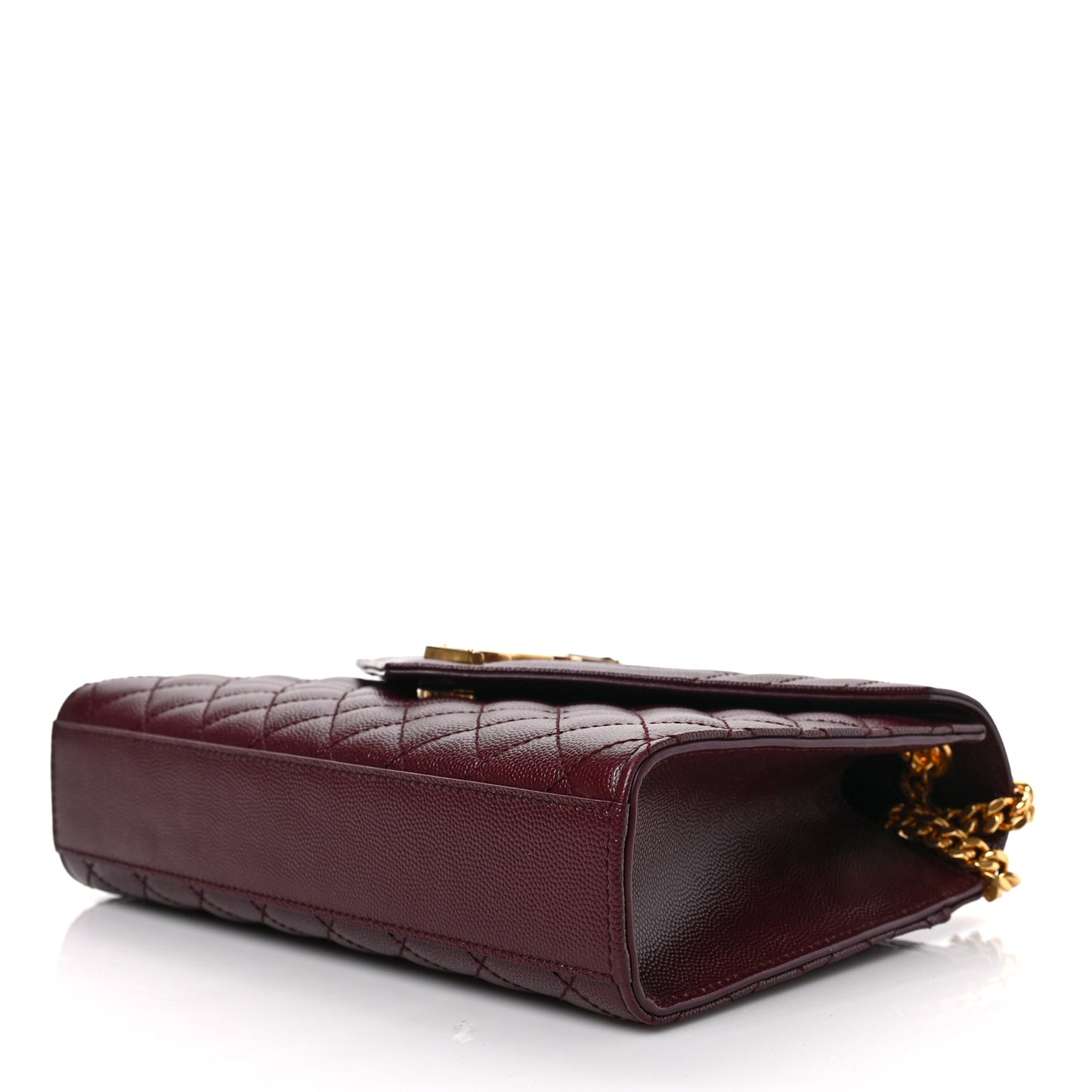 Grain De Poudre Textured Mixed Matelasse Medium Triquilt Monogram Satchel Rouge Legion
