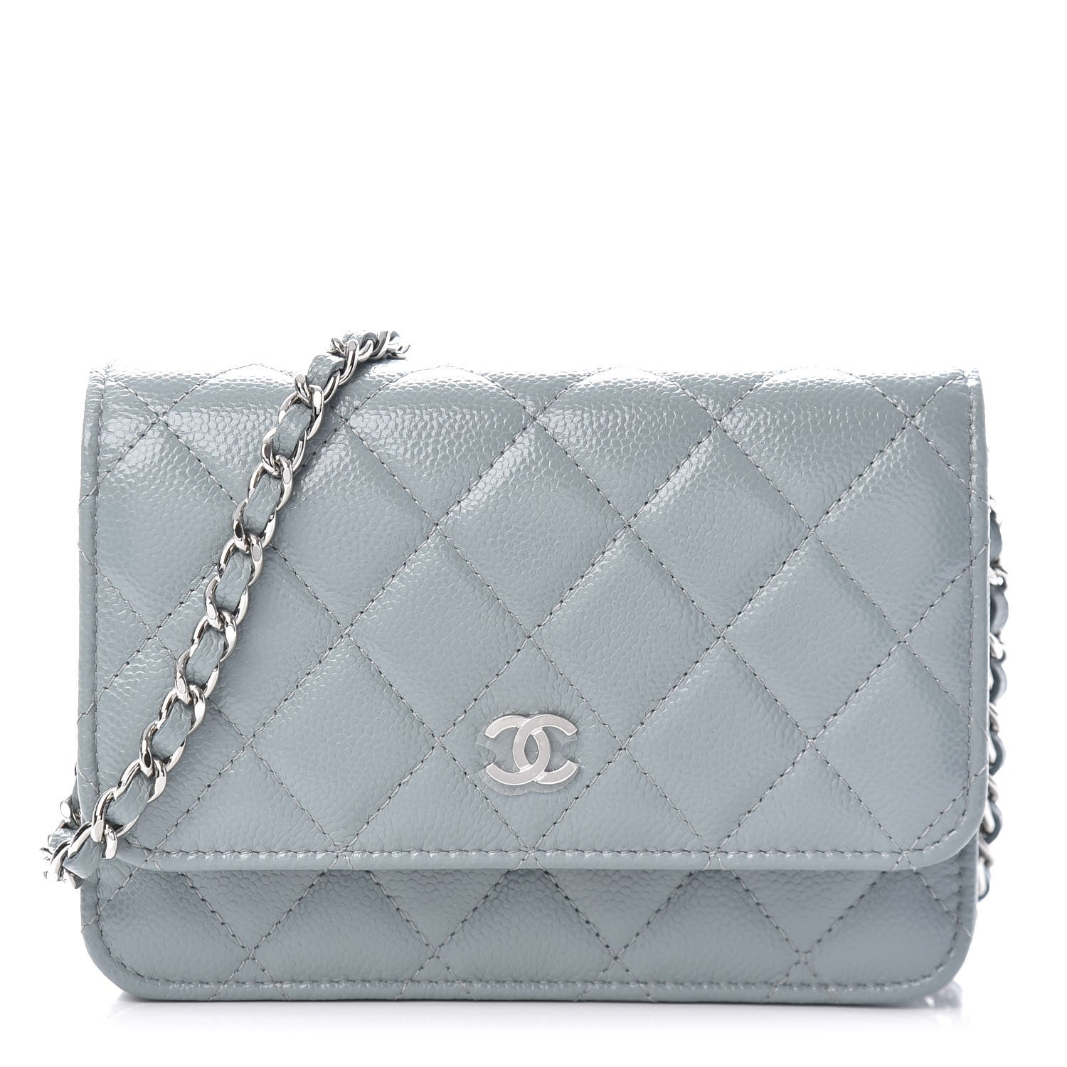 Chanel Caviar Quilted Mini Wallet On Chain WOC Blue 1 of 11
