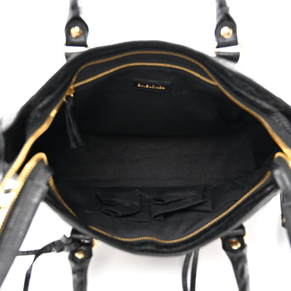 Balenciaga Agneau Classic Gold Hardware S City Graffiti Logo Strap Black 6 of 12