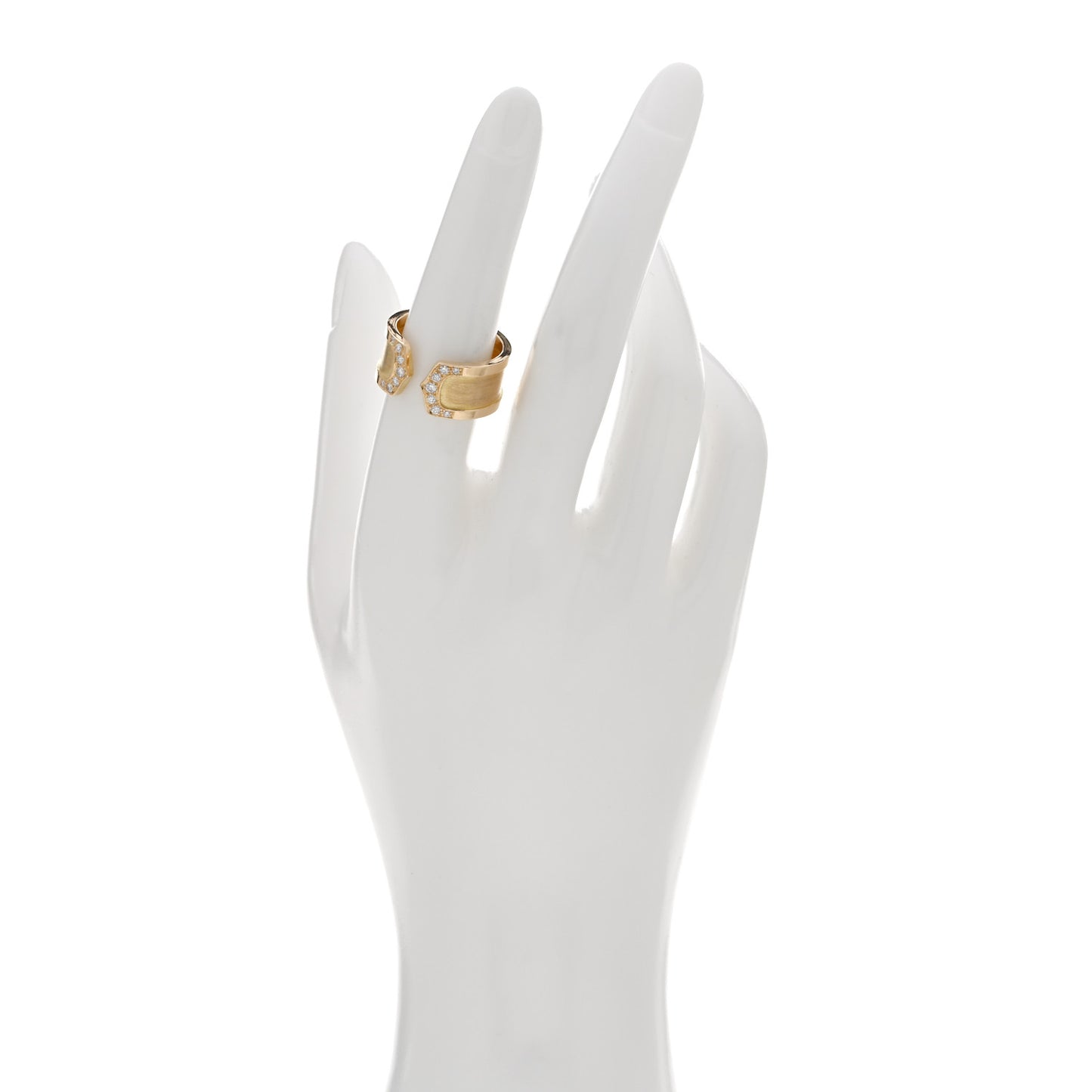 18K Yellow Gold Diamond 10mm Logo De Cartier Ring 54 7
